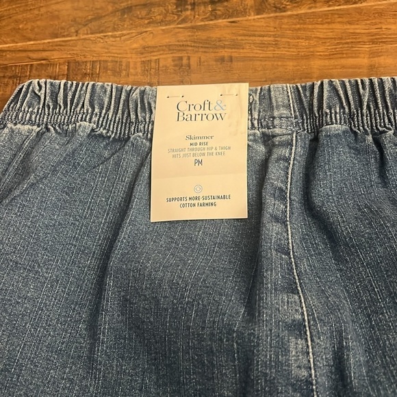 NWT Croft & Barrow Skimmer Mid Rise PM Cotton jean shorts - Picture 5 of 8